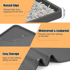 Silicone Cat Litter Mat 45" x 30" Cat Mat for Litter Box, Dark Grey | Extra Large Cat Litter Trapping Mat for Floor, Waterproof, Non-Slip Kitty Litter Box Mat with Raised Edge, Easy to Clean