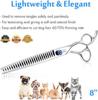 JASON Dog Grooming Chunker Scissors - 8" Blending Thinning Shears 26 Tooth | Ergonomic Cats Scissor Texturizing Shear Pets Trimming Kit with Offset Handle, Sharp, Comfortable, Gift