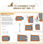 Veehoo Outdoor Elevated Dog Bed Large Sized Dogs, Cooling Raised Dog Cots | Off-ground training platform, portable camping hammock, breathable mesh, easy to clean, no-tool setup, 45"x33", Black Silver