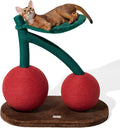 VETRESKA Cat Scratching Post, Large Cherry Cat Scratcher with Hammock, Tall Cat Scratch Interactive Toy with Natural Jute Rope for Indoor Cats, Kittens | Tall Cat Scratch Interactive Toy with Natural Jute Rope for Indoor Cats, Kittens