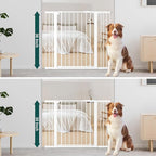 keny 36" Extra Tall Baby Gate for Doorways, Fits 29.7" to 46" Openings | Auto Close Pressured Mounted Dog Gate for Stairs, No Drilling Easy Install Pet Gate, White