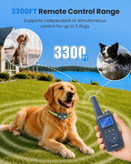 Dog Training E-Collar, 1-99 Humane Shock Levels, IPX8, 3300FT | Rechargeable e-Collar, Beep/Vibration/Shock Modes, LED Light, Fits Small Medium Large Dogs