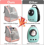 Cat Backpack Carrier, Large Pet Backpack with Kitten Wand Feather Toy for Medium Small Dog Cat Puppy Kitty Bunny up to 15lbs, Ventilated Mesh Dog Travel Carrier for Hiking Walking Outdoor Use (Pink)