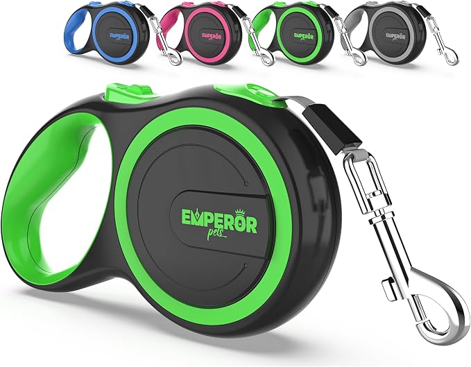 Emperor Pets 16 Feet Retractable Dog Leash Small Dogs - Up to 44lbs, Heavy Duty Leash Retractable 16 ft, Dog Leashes for Small Breed Dogs -GN16S