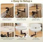 Desk Cat Bed, 18" Cat Bed for Desk, 360° Rotating, White | Cat bed desk with plush cushion, reinforced frame and adjustable position for home or office desks.