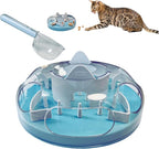 Interactive Cat Treat Puzzle Enrichment Toys, Sky Blue | Cat Puzzle Feeder, Slow Feeder, Food Maze, Mental Stimulation Foraging Toys, for Indoor Cats and Kittens