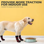 EXPAWLORER Dog Socks to Prevent Licking Paws, Dog Shoes for Hot Pavement, Anti Slip Dog Booties for Hardwood Floors, Dog Boots & Paw Protectors for Small Medium Large Senior Dogs, Red Black S