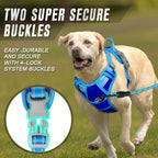BARKBAY No Pull Dog Harness Front Clip Heavy Duty Reflective Easy Control Handle for Large Dog Walking(Sapphire Blue & Blue,M)