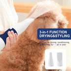 3-in-1 Pet Hair Dryer & Slicker Brush for Dogs & Cats – Portable, Professional, Adjustable Temp, Overheat Protection Dog Hair Dryer (blue)