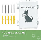 Dog Poop Bag Dispenser,Wall-mounted Waterproof Pet Waste Bags Dispenser Holds Up to 8 Rolls of Waste bags，Outdoor Wall, Stake, Pole, Fence Mounted, Fits Home, Porch, Lawn, Yard (only dispenser)
