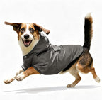 JoyDaog Dog Raincoat with Hood, Waterproof Dog Rain Jacket for Large Dogs | Waterproof dog rain jacket with hood and pockets for rainy walks, outdoor activities and everyday protection,Grey L
