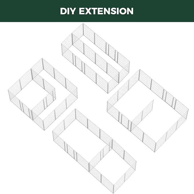 FXW Homeplus Indoor Dog Playpen with Divider Connectors, 45" H, 16 Panels | Calm Indoor Play Area, Two-Zone Layout, For Large Dogs, Patented