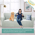 YEMYHOM Couch Cover Latest Jacquard Design High Stretch Sofa Covers for 3 Cushion Couch, Pet Dog Cat Proof Slipcover Non Slip Magic Elastic Furniture Protector (Large, Ivory)