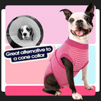 FUAMEY Recovery Suit for Dogs After Surgery,Soft Breathable Dog Bodysuit | E-Collar & Cone Alternative Surgical Suit,Male Female Dog Neuter Spay Suits Anti Licking Wounds Onesie Rose Stripes XL