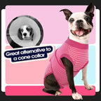 FUAMEY Recovery Suit for Dogs After Surgery,Soft Breathable Dog Bodysuit | E-Collar & Cone Alternative Surgical Suit,Male Female Dog Neuter Spay Suits Anti Licking Wounds Onesie Rose Stripes S