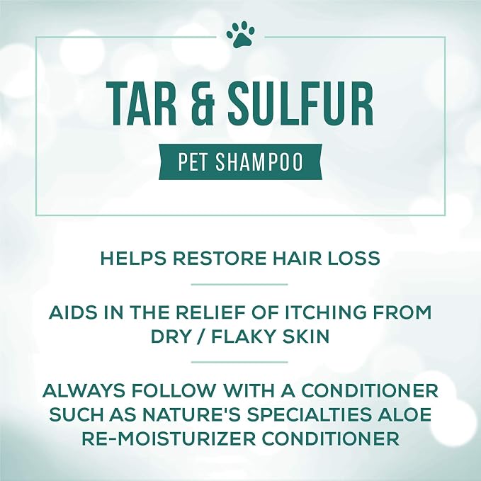 Nature's Specialties Tar & Sulfur with Aloe Shampoo for Dogs, Non-Toxic Biodegradeable, 1gal