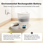 Automatic Cat Feeder,WiFi Auto Cat Feeder for Cats & Small Dogs | 24/7 WiFi Remote Access,180-Day Battery Life,Rechargeable Battery,Slow Feed Mode,Triple Fresh Seal, Quiet Dispensing, 2.5L