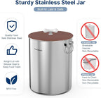 Paw Libero 2PK 25 Lbs Stainless Steel Dog Food Storage Container with Airtight Lid & Ceramic Bone Handle, Large Metal Dog Food Bin for Dogs & Cats, Keep Fresh, Easy to Clean