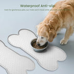 PWTAA Dog Food Mat Anti-Slip Silicone Dog Bowl Mat Thicker Pet Placemat Waterproof Cat Feeder Pad with Raised Edge Puppy Kitten Feeding Mats Suitable Small Medium-Sized Dogs Cats Eating Tray - 2PCS