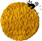 Cat Kneading Mat, Handmade Round Cushion Bed Pad Kittens (Yellow,M) | Plush breathable surface, Tree platform, Crate insert, Sofa layer, Floor blanket, Comfort zone, Restful nap station, Washable