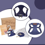Puppytie Small Dog Harness with Multifunction Dog Leash,Lightweight Soft Adjustable No Choke Escape Proof Pet Harness Vest Pet Harness Vest,Navy,S