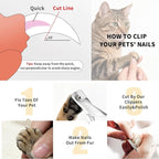 Dog Nail Clippers - All Steel Material, Dog Nnail Trimmers with Built-in Spring, Cat Nail Clipper for All Dogs Cats, Professional Pet Nail Clippers with Free Nail File