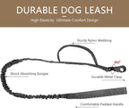 DAGANXI Tactical Dog Collar Leash Set, Adjustable Military Training Nylon Dog Collar with Controll Handle and Heavy Metal Buckle for Medium and Large Dogs，with Patches and Airtags Case (M, Black-Set)