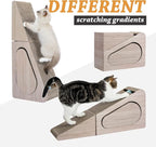 PAWZ Road 28.3" Cardboard Cat Scratcher Triangle 2 in 1 Cat Scratching Ramp | Incline Cat Scratching Pad,Cardboard Scratching Post Double as Cat Tunnel Scratcher with Interactive Toy Balls for Indoor Cat