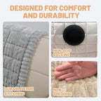 Waterproof Couch Cover for Dogs Washable,Nonslip Fuzzy Durable Pet Friendly | Soft Slipcovers for 3 Cushion Sofa Cover,Plush Thick Protector Fits Mat Bed Leather & Fabric Couches (Light Grey 27.6"x70.9")
