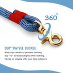 Nylon Rope Dog Leash, Blue, 5 FT - 3/5" | Reflective, Handmade Braided, Heavy Duty, For Medium Large Dogs
