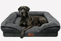 Spotted Play Orthopedic Dog Bed with Sides - Sofa Beds for Extra Large Dogs, Supportive Foam Pet Couch Bed with Washable Removable Cover, Waterproof Lining and Non-Slip Bottom, Dark Grey - XXL