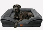 Spotted Play Orthopedic Dog Bed with Sides - Sofa Beds for Extra Large Dogs, Supportive Foam Pet Couch Bed with Washable Removable Cover, Waterproof Lining and Non-Slip Bottom, Dark Grey - XXL