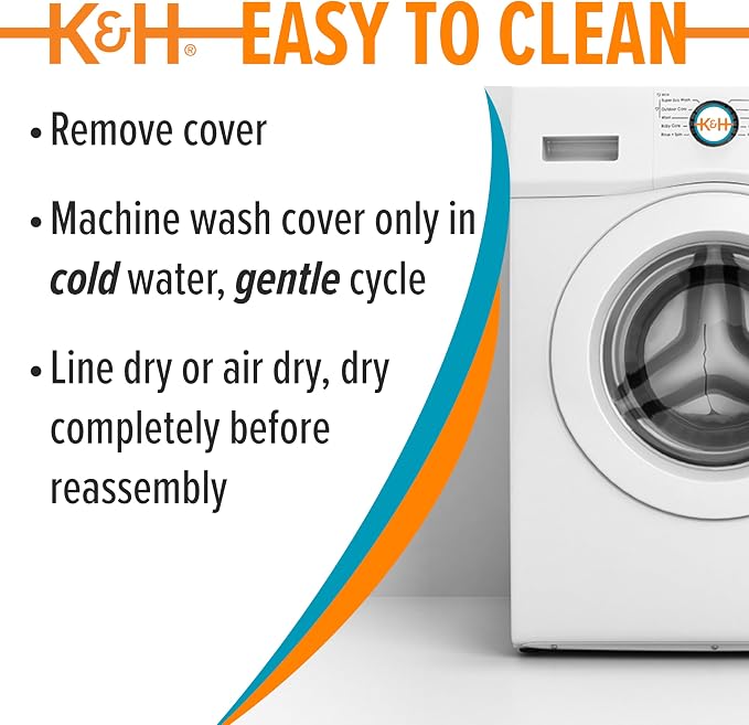 K&H Heated Cat Bed, Thermo-Kitty Mat Indoor, Safety Listed, 6W, Gray | Removable Waterproof Cat Heating Pad, Reversible Calming Warm Foam Pet Pad, Machine Washable, Smart Thermostat, 25x12.5in