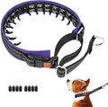Mayerzon Martingale No Pull Collar for Medium Large Dogs | Purple Trim, L | Patented Anti Pull Dog Collar with Buckle for Walking Training, Neoprene Padding, Reflective Stitching, Adjustable, Sturdy