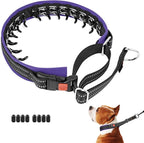 Mayerzon Martingale No Pull Collar for Medium Large Dogs | Purple Trim, L | Patented Anti Pull Dog Collar with Buckle for Walking Training, Neoprene Padding, Reflective Stitching, Adjustable, Sturdy