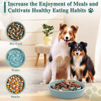 Ceramic Slow Feeder Dog Bowls,1.5 Cups Dog Food Dish for Medium Large Breed | Food Bowl for Fast Eater, 28OZ, 8.15 inch (Light Green)