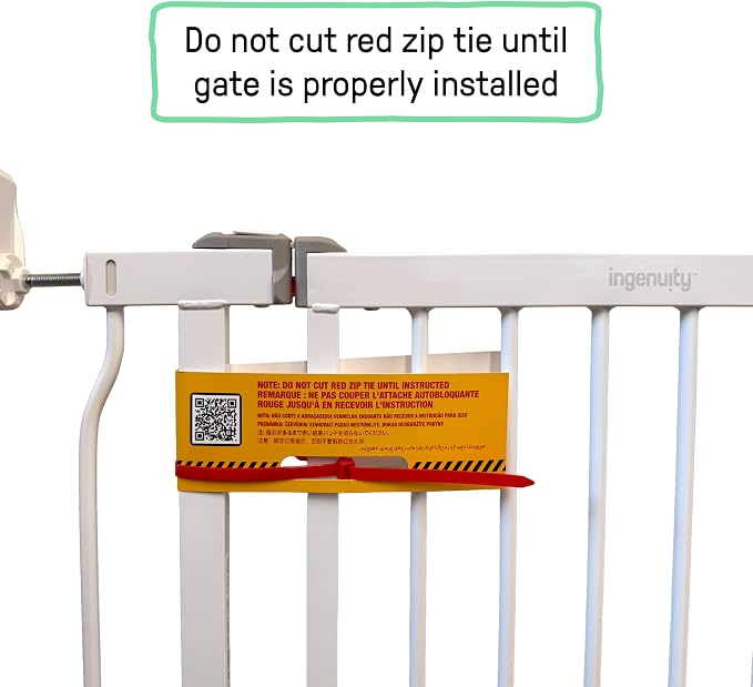Ingenuity Decorative Extra Tall Baby Gate & Dog Gate, 28.5"-48" Wide, 36" Tall, Hardware or Pressure Mounted, Install on Top or Bottom of Stairs, Banister, or Doorway - White