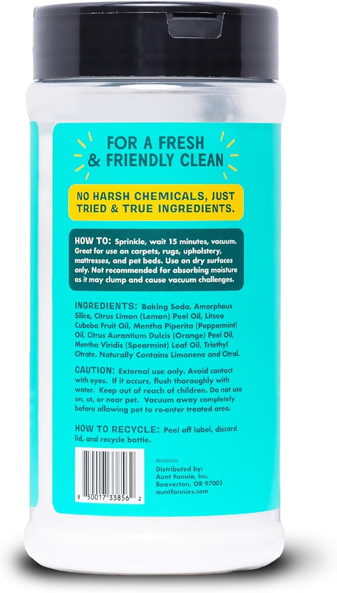 Aunt Fannie's Cat Carpet Refresher, Bright Lemon, 16 oz, Pack of 6 | Neutralizes Litter & Kitty Odors, Freshens Busy Areas, Safe for Rugs Upholstery & Fabric Surfaces, Cat and Kitten Safe