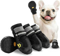 Dog Shoes for Large Dogs, Anti-Slip Dog Boots for Winter Snow, Hot Pavement, Dog Booties & Paw Protectors Black Size 7