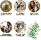 Glaciart One Swabs Cat Toys with Catnip - 6 Pk | Durable for Chew, Cute Cat Toys Interactive Kitty for Boredom, Exercise, & Play | Filled w/Organic Catnip for Anxiety & as Digestive Aid | Gift Idea
