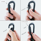 MADE TO ROAM Premium Explorer Leash - Climbing Rope Leash with Autolocking Aviation Aluminum Carabiner - Washington Rain, 6ft