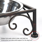 Elevated Dog Bowls for Small Dogs Metal Raised Dog Bowl Cat Dish Stand with Double Stainless Steel Pet Feeder for Food and Water Lifted Cats Bowls with Stand Elevated Pets Bowl Holder - Height 3.54"