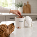 Dog Tail Treat Canister - Ceramic Dog Treat Jar | Store Your Dog Treats
