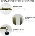 Breakaway Cat Collar - Soft, Comfortable, and Lightweight Safety Buckle Collar with Name Tag Ring for Outdoor Cats and Sensitive Skin Kittens by Nuvuq (6 ⅞" to 10 ¼", Green)
