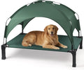 Elevated Dog Bed with Removable Canopy, Sun Protection Shade Tent Dog Cot | Portable Outdoor Dog Bed, Raised Pet Cooling Cot Bed for Dogs, 51in