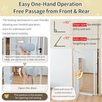 Lumizone Extra Tall Cat Gate 55.12" High 29.92"-42.51" Wide Pet Gate White | Dog Gate for Doorway Hallway Stairs Pressure Mounted Extra Wide 1.37" Gap No Drilling Auto-Close One-Handed Operation