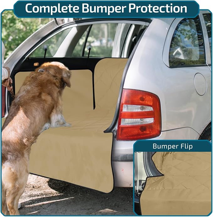 Veckle SUV Cargo Liner for Dogs - Trunk Cover with Bumper Flap Protector | Waterproof Pet Cargo Cover with Side Flaps, Dog Car Seat Cover with Non-Slip Trunk Mat, Prevents Scratches Pet Hair Mud Dirt