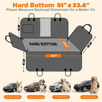 URPOWER Hard Bottom Dog Car Seat Cover for Back Seat, Waterproof Hammock | 400 lbs Support, 45% More Space, PU Leather, Waterproof, Scratch Resistant, Non-Slip, Mesh Window, Dog Seat Belt Included