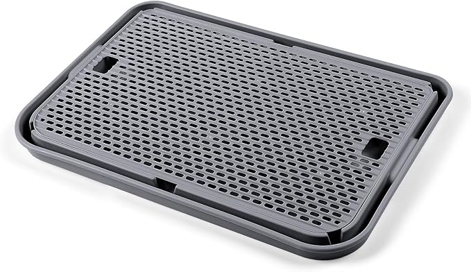 Cat Litter Box Step, Large Cat Litter Ramp with Filter Function, Dark Grey