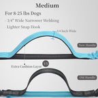 iYoShop Hands Free Dog Leash with Zipper Pouch, Dual Padded Handles and Durable Bungee for Walking, Jogging and Running Your Dog (Medium, 8-25 lbs, Blue)